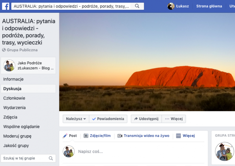Grupa Facebook AUSTRALIA pytania i odpowiedzi zLukaszem