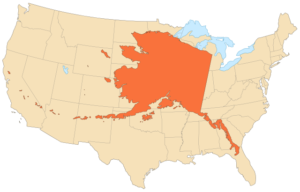 Największy stan USA - Alaska