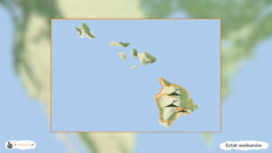 Szlak wulkanów hawajskich - trasa podróży po USA, mapa Hawajów