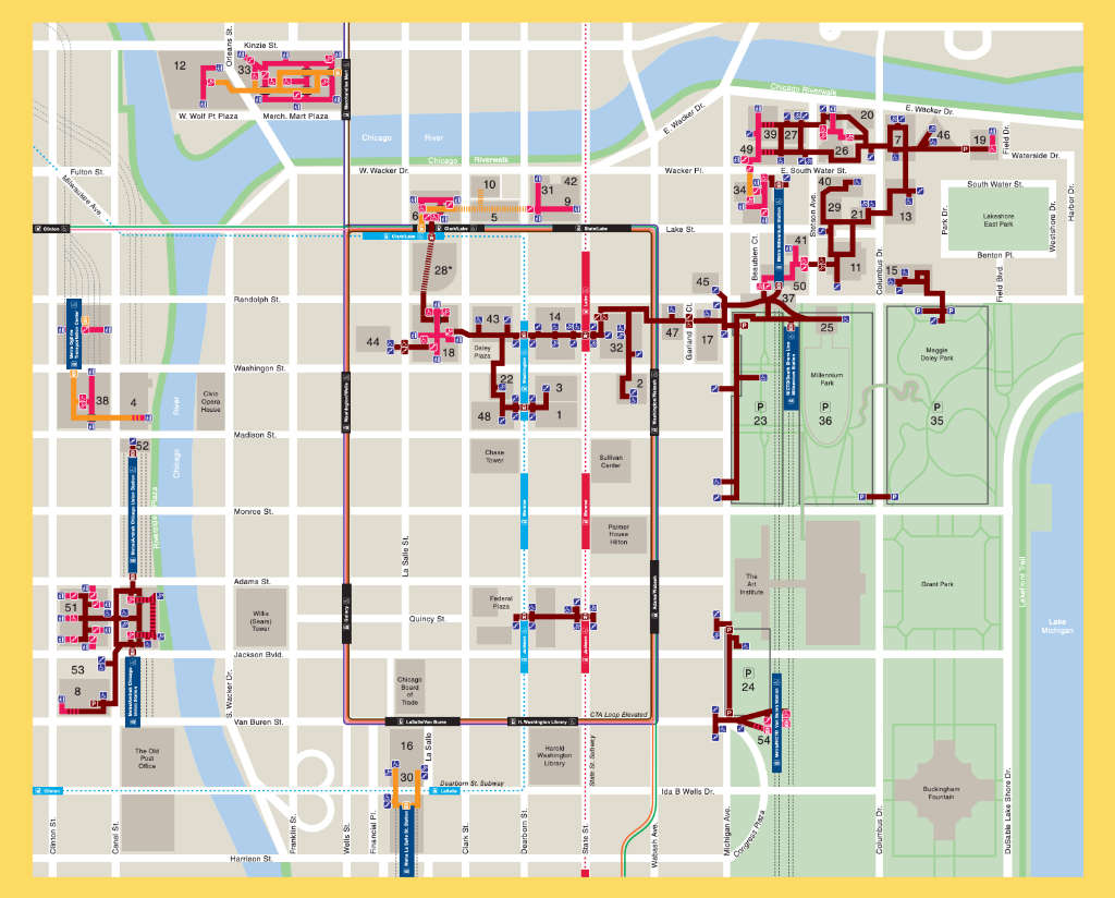 Pedway Chicago - mapa