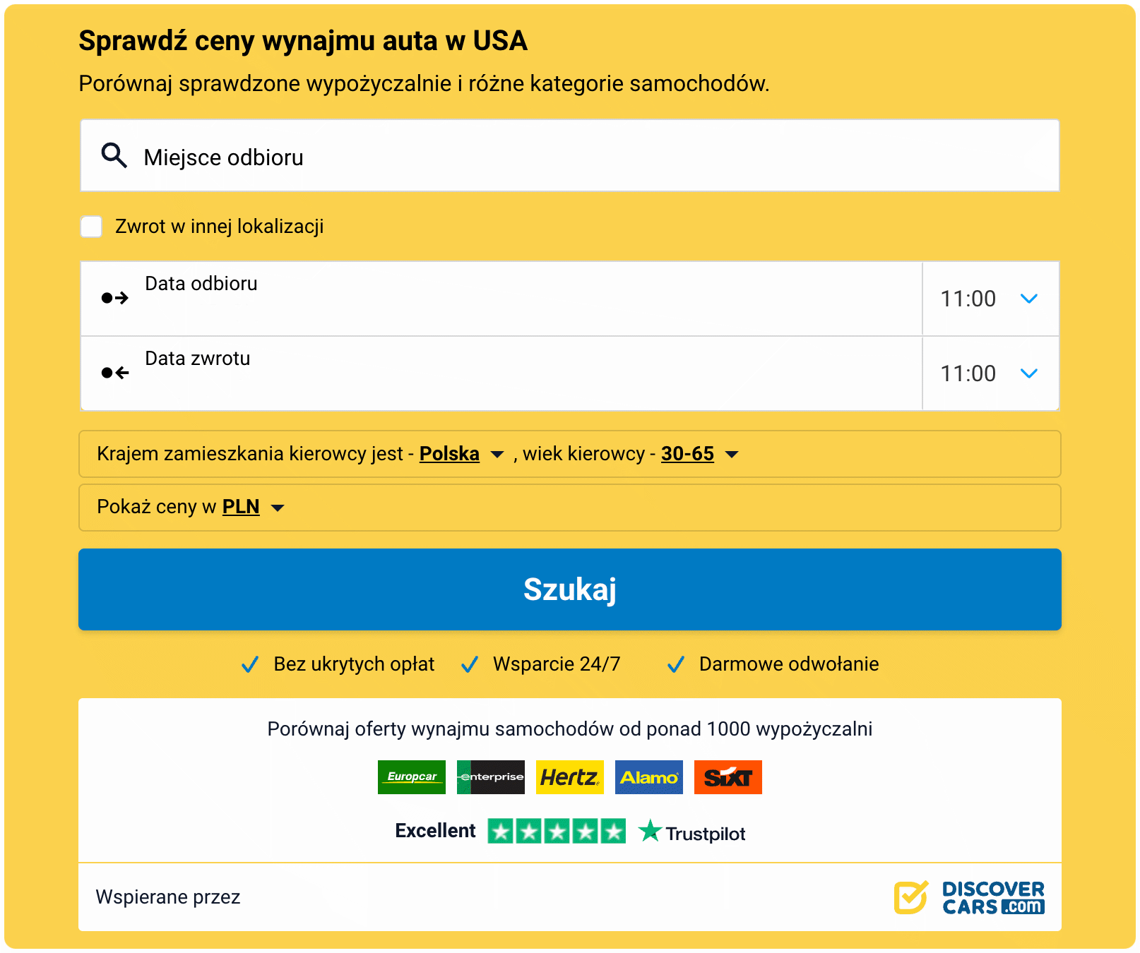 Wynajem auta w USA