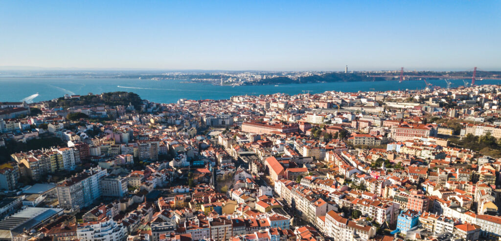 Widok na Lizbonę z lotu ptaka