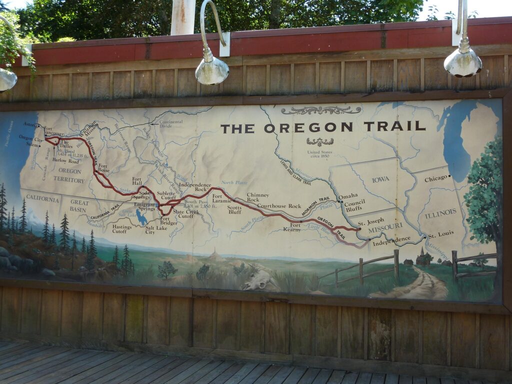 Oregon Trail - mapa szlaku przy centrum turystycznym